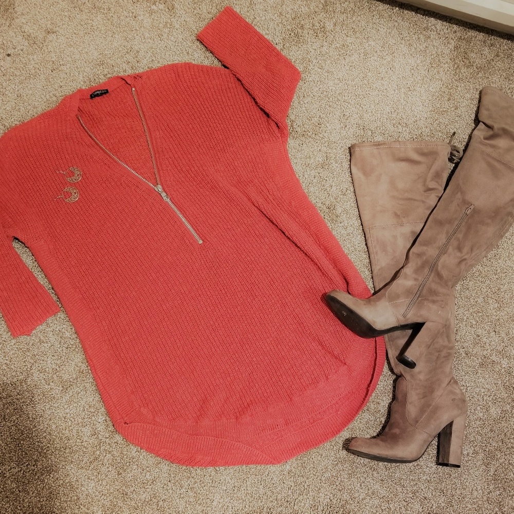 Burnt Orange Sweater Dress